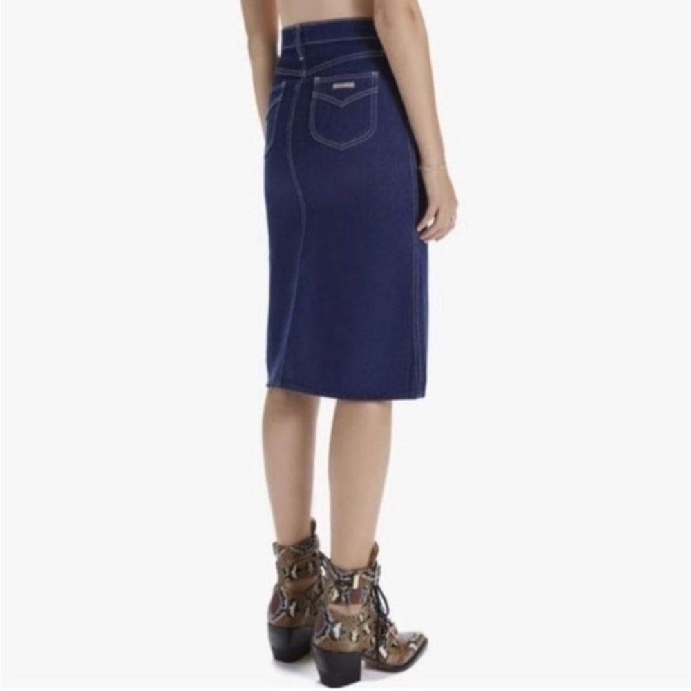 MOTHER Country Swooner straight stretch denim skirt 27